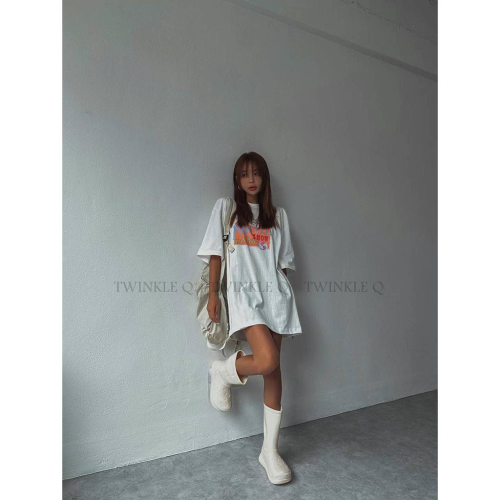 🎀Twinkle Q韓國代購-預購✈️東大門🔥南大門正韓 短袖t恤 男女中性字母 印花 休閒上衣 寬鬆 落肩t恤 短t-細節圖3