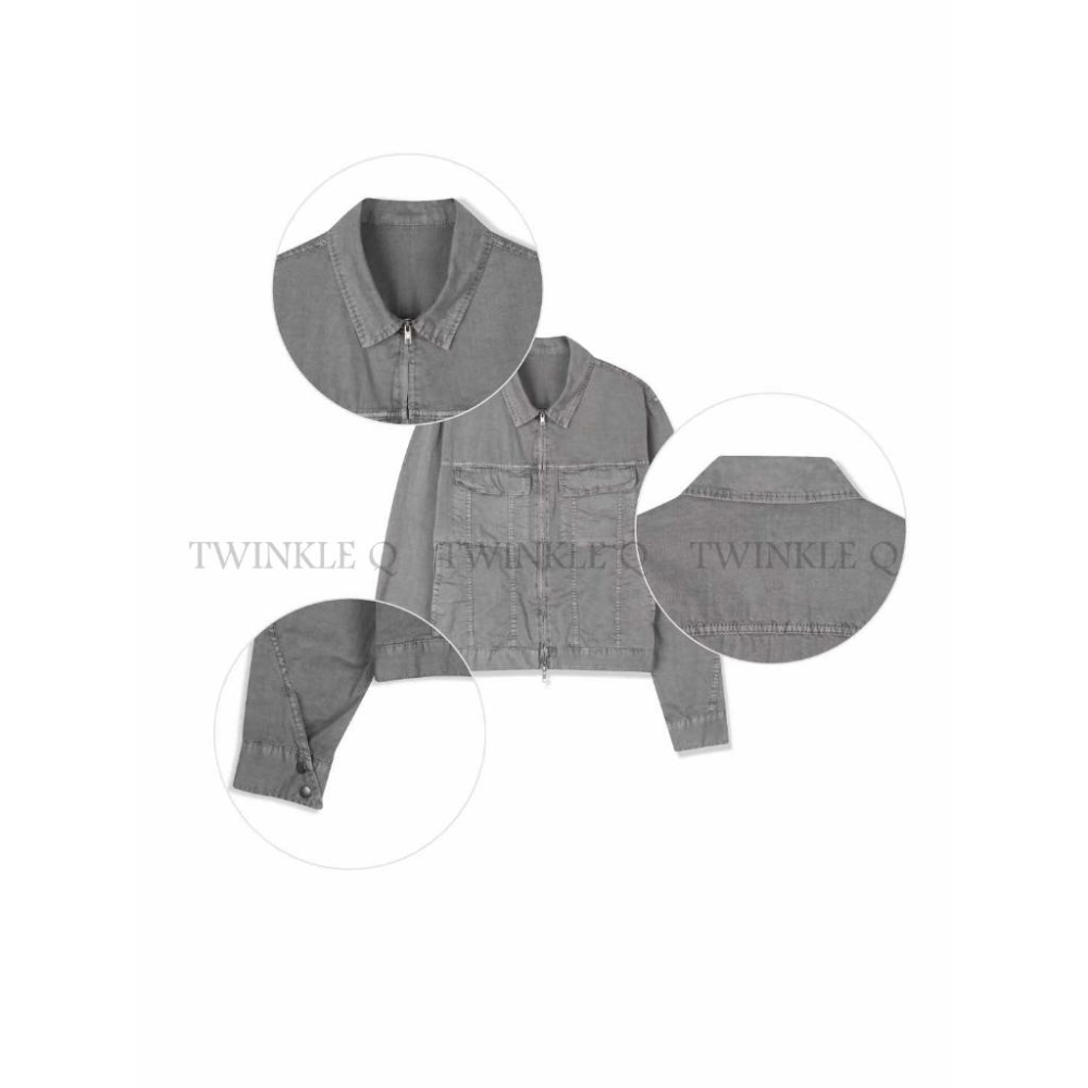 🎀TwinkleQ韓國代購-預購✈️東大門🔥南大門正韓 休閒外套 男女中性 水洗 口袋 復古 工裝夾克 外套-細節圖8