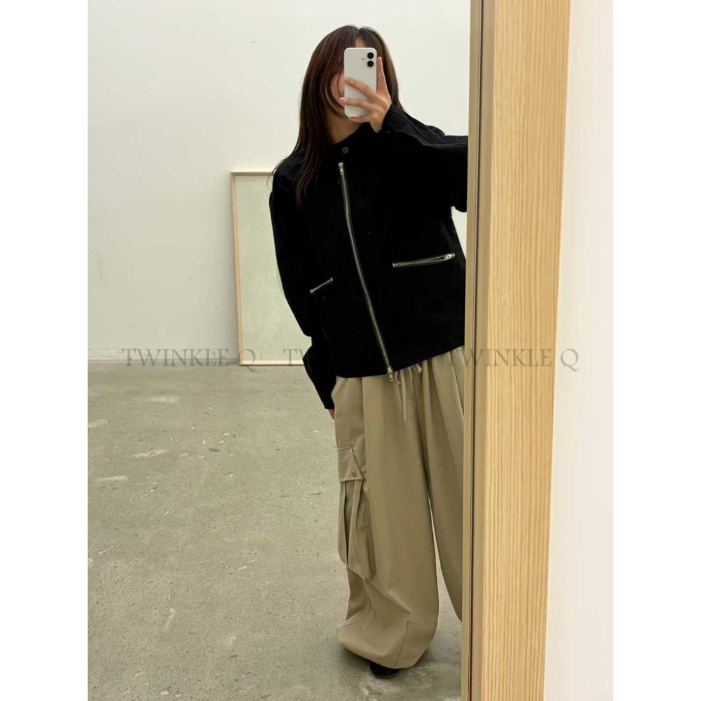 🎀TwinkleQ韓國代購-預購✈️東大門🔥南大門正韓 休閒長褲 男女中性 大口袋 工裝長褲 寬鬆 鬆緊 長褲-細節圖2
