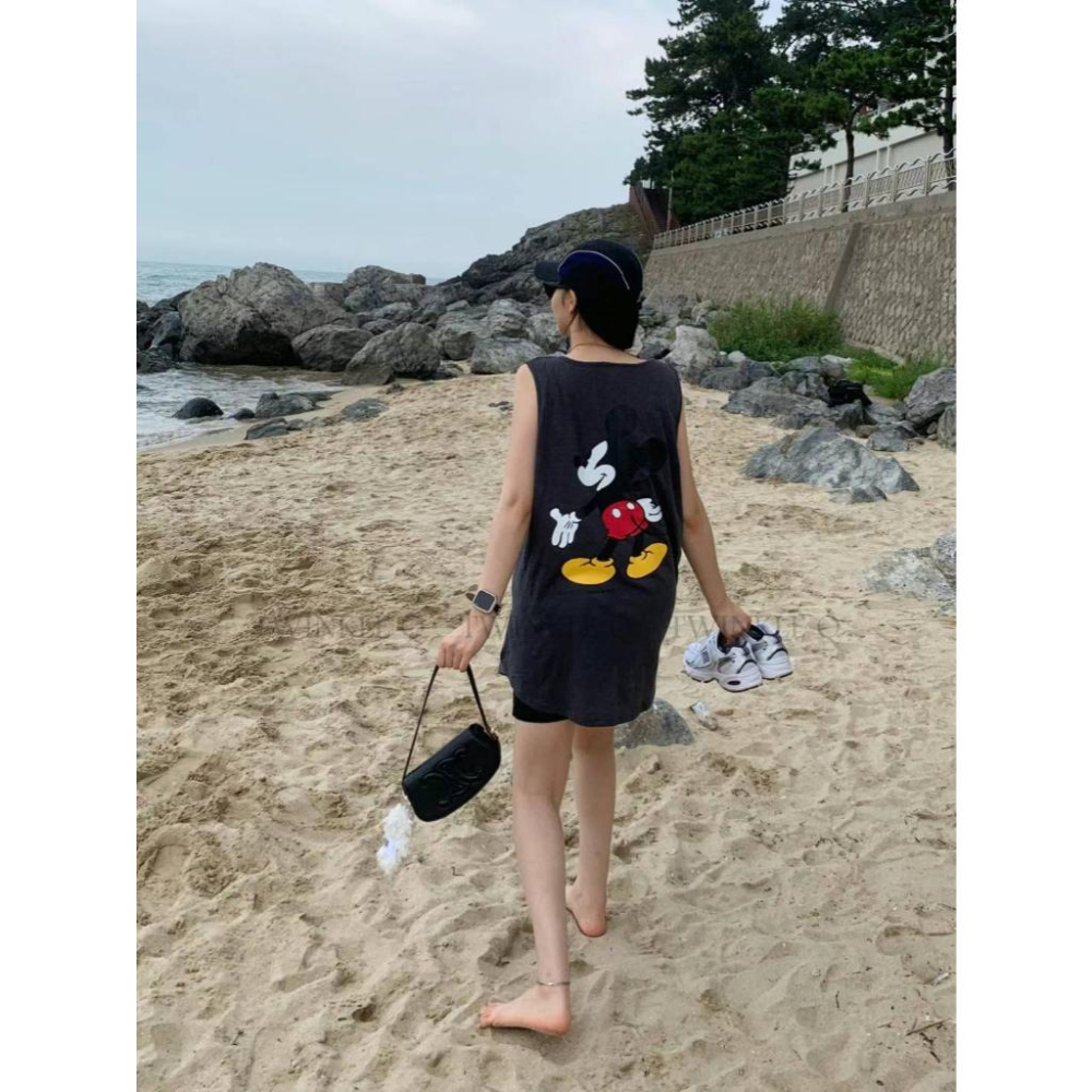 🎀Twinkle Q韓國代購-預購✈️東大門🔥南大門正韓 無袖背心 正反米奇 韓國t恤 無袖上衣 背心 男女 中性-細節圖2