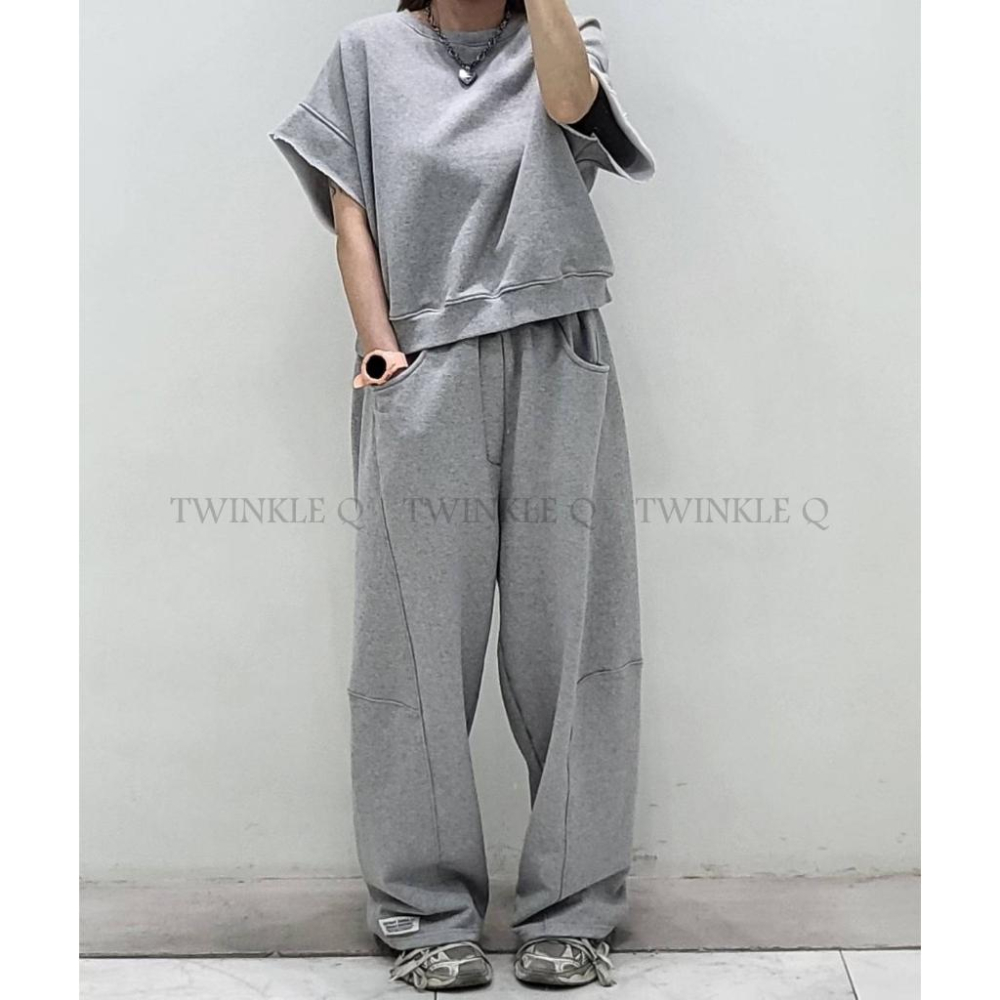 🎀TwinkleQ韓國代購-預購✈️東大門🔥南大門正韓 休閒長褲 素色 百搭 貼布 鬆緊 居家 運動 長褲-細節圖5