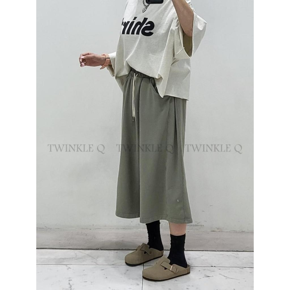 🎀TwinkleQ韓國代購-預購✈️東大門🔥南大門正韓 休閒長裙 刺繡 A字裙 鬆緊 舒適 居家 長裙-細節圖3