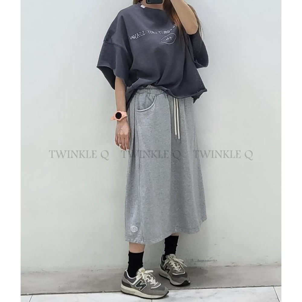 🎀TwinkleQ韓國代購-預購✈️東大門🔥南大門正韓 休閒長裙 刺繡 A字裙 鬆緊 舒適 居家 長裙-細節圖6