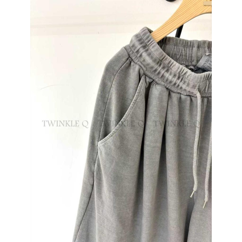 🎀TwinkleQ韓國代購-預購✈️東大門🔥南大門正韓 個人套裝 字母印花 水洗 寬鬆上衣 闊腿慢跑褲 運動 套裝-細節圖6