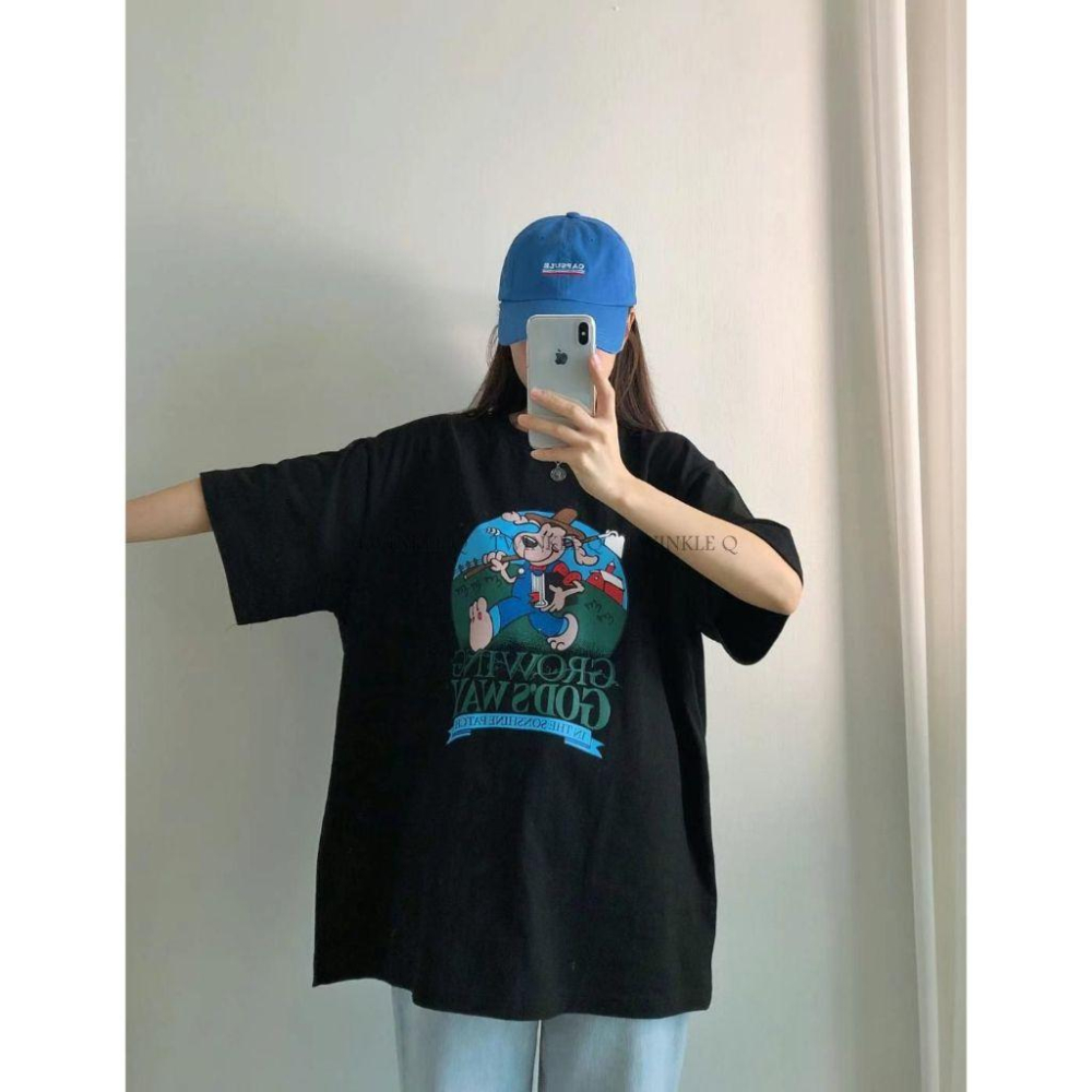 Twinkle Q韓國代購-預購✈️東大門🔥南大門正韓 卡通圖案 狗狗 農場 印花 休閒上衣 短袖t恤 男女中性 情侶款-細節圖6