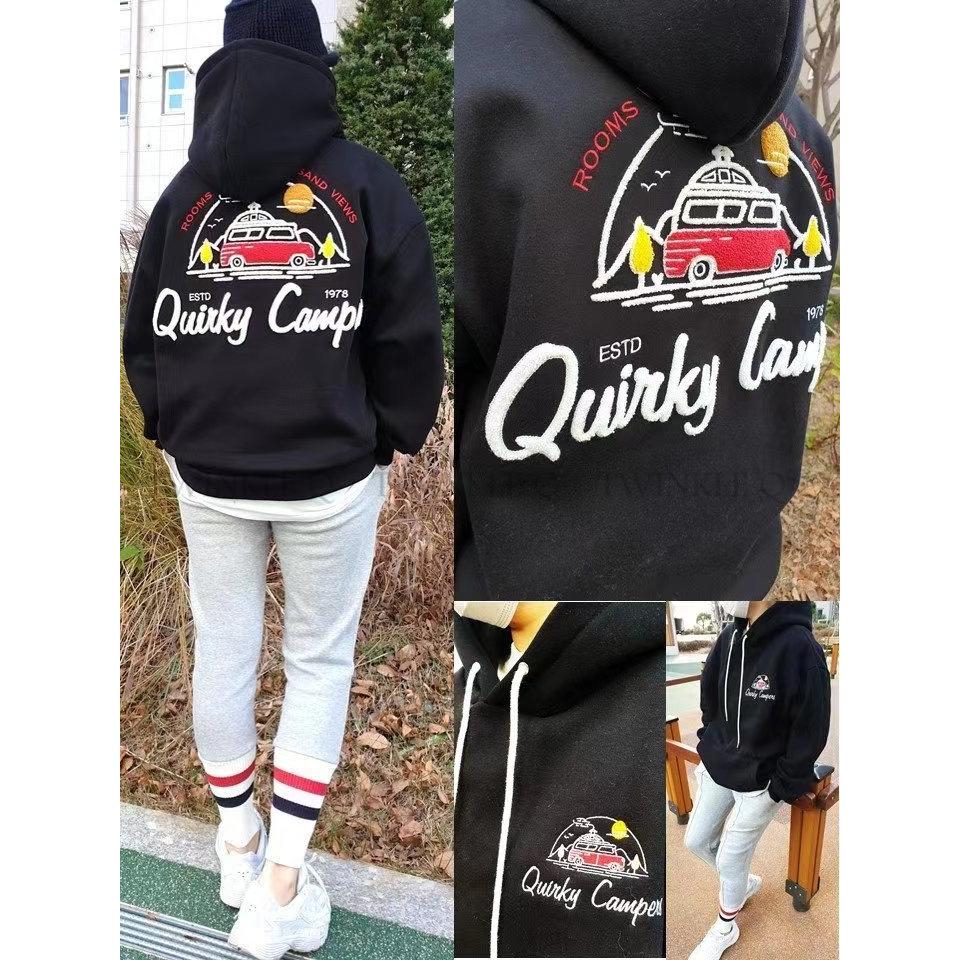 🎀Twinkle Q韓國代購-預購✈️東大門🔥南大門正韓 連帽t恤 圖案 刺繡 刷毛 寬鬆 連帽上衣 帽t 男女 中性-細節圖6