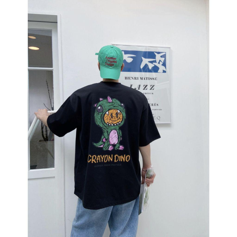 Twinkle Q韓國代購(現貨＋預購) ✈️東大門🔥南大門正韓 可愛恐龍 塗鴨 印花 寬鬆 短袖t恤 上衣 男女 中性-細節圖8