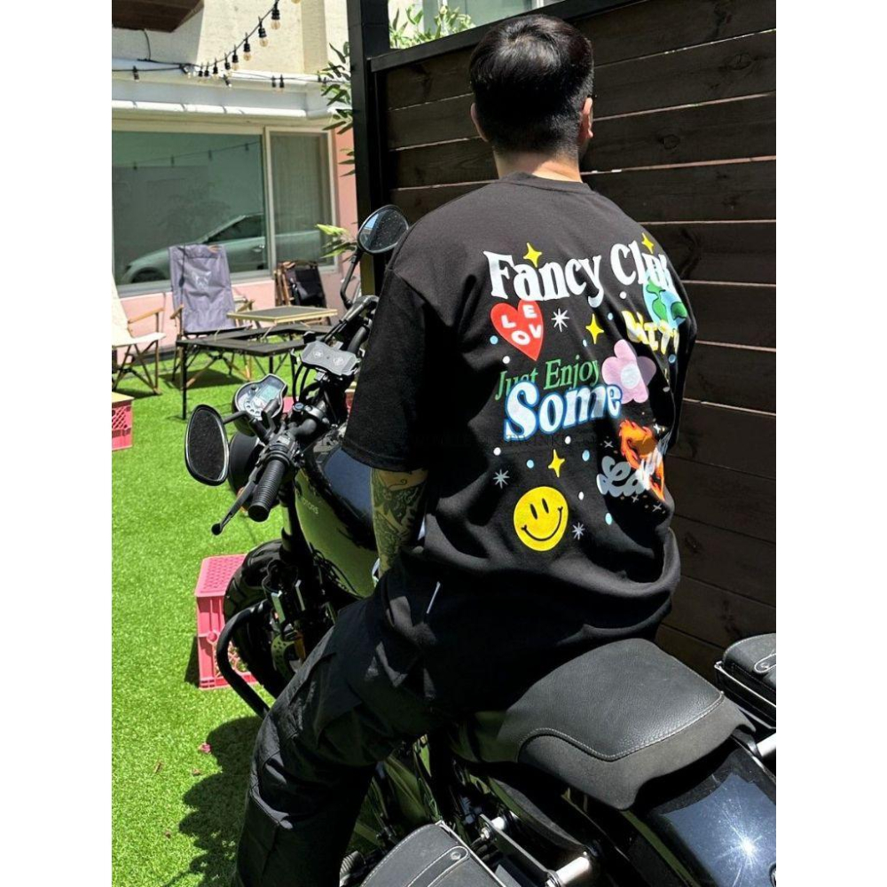 Twinkle Q韓國代購-預購✈️東大門🔥南大門正韓 微笑 愛心 字母 塗鴉  短袖t恤 休閒上衣 男女中性 情侶款-細節圖7