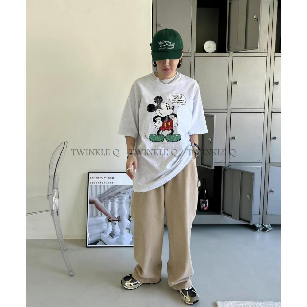 🎀Twinkle Q🎀韓國代購-預購✈️東大門🔥米奇 卡通圖案 印花 短袖T恤 休閒上衣 男女 中性-細節圖2