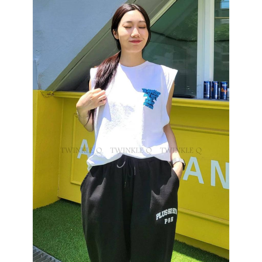 🎀Twinkle Q韓國代購-預購✈️東大門🔥南大門正韓 無袖背心 彩虹 星星 圖案印花 韓國t恤 上衣 背心 男女中性-細節圖2