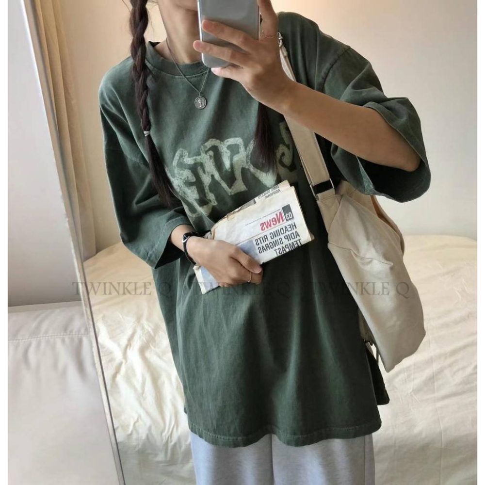🎀Twinkle Q韓國代購(現貨+預購)✈️東大門🔥南大門正韓 短袖t恤 字母 水洗t恤 韓國t恤 短t 男女 中性-細節圖7