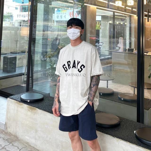 🎀Twinkle Q韓國代購(現貨+預購)✈️東大門🔥南大門正韓🇰🇷 短袖t恤 字母 簡約 百搭 韓國t恤 男女 中性-細節圖8