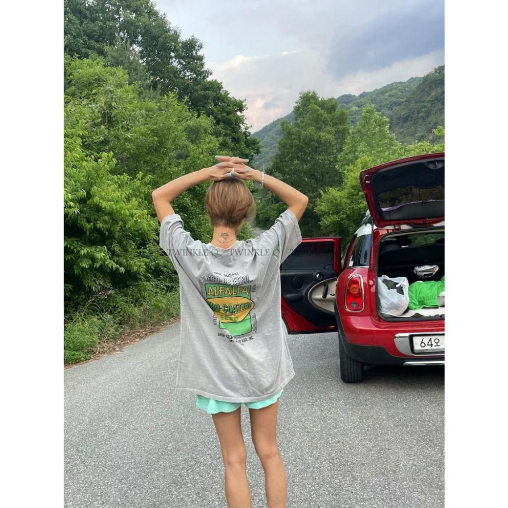 🎀Twinkle Q韓國代購(現貨+預購)✈️東大門🔥南大門正韓🇰🇷 字母印花T恤 短袖t恤 韓國t恤 短t 男女中性-細節圖2