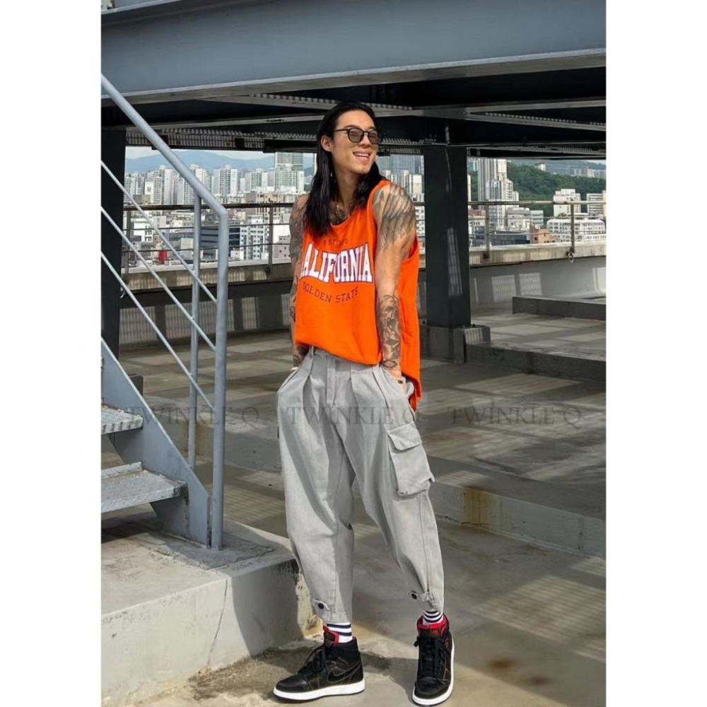 🎀Twinkle Q韓國代購(現貨+預購)✈️東大門🔥南大門正韓 無袖背心 美式風 字母 無袖t恤 上衣 背心 男女中性-細節圖6