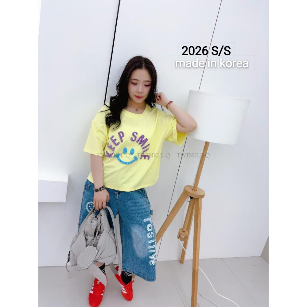 🎀TwinkleQ韓國代購BUY好物-預購✈️正韓🇰🇷 牛仔短褲 字母 手繪 刷白 鬆緊 口袋 寬鬆 休閒 牛仔褲 短褲-細節圖7