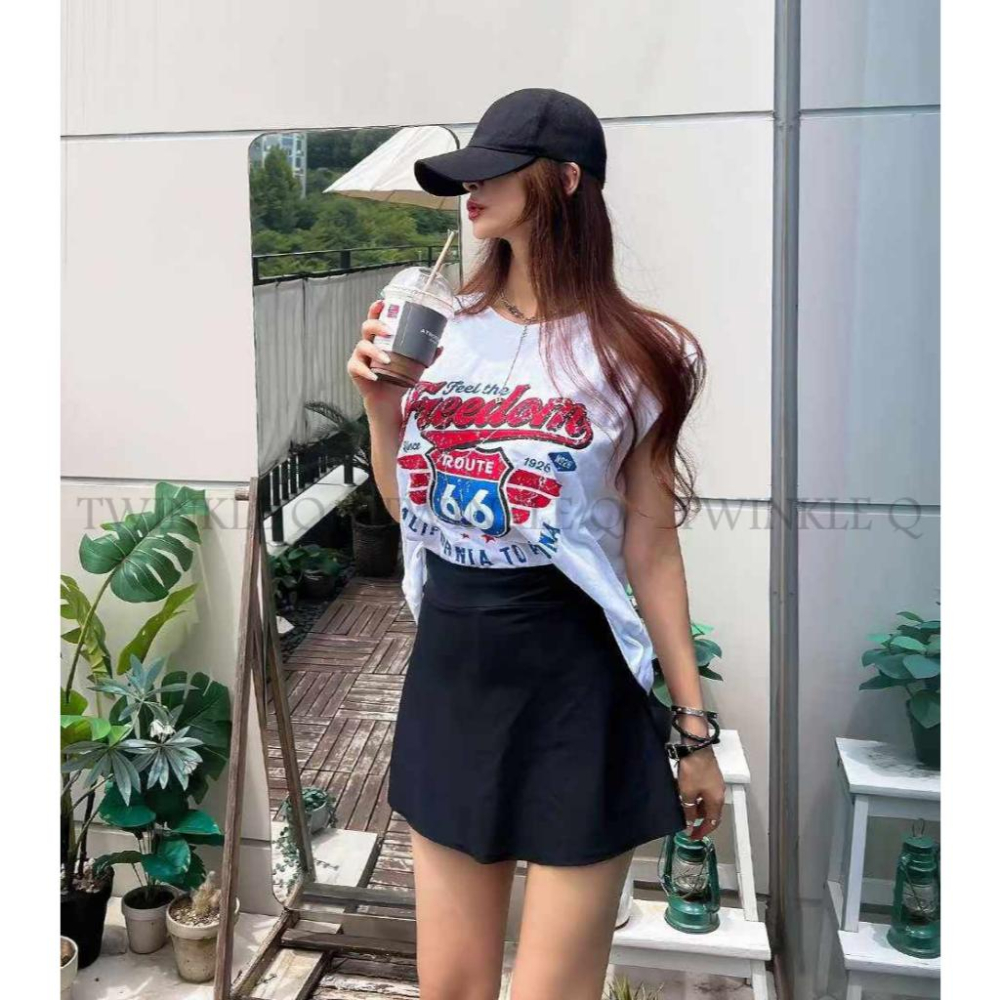 🎀TwinkleQ韓國代購BUY好物-預購✈️正韓🇰🇷 無袖背心 美式風格 圖案印花 休閒 無袖上衣 背心-細節圖3