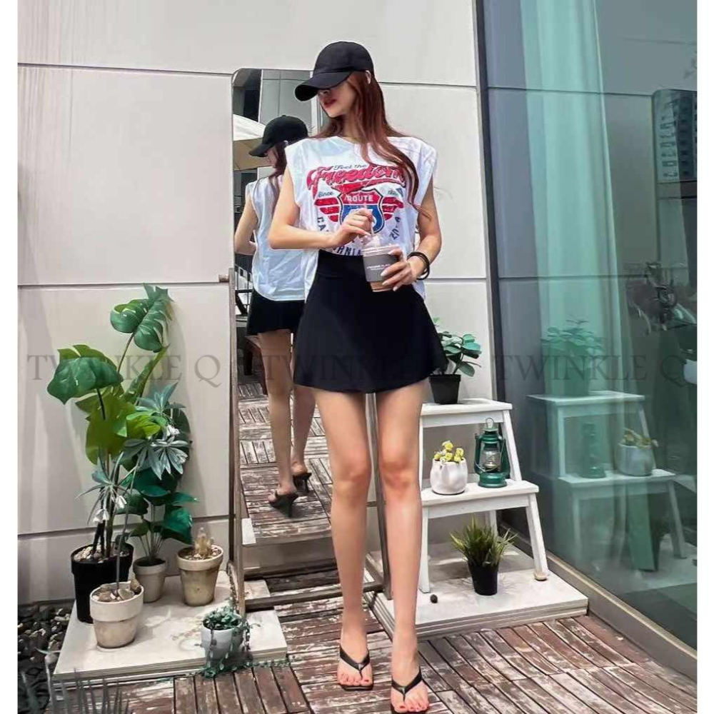 🎀TwinkleQ韓國代購BUY好物-預購✈️正韓🇰🇷 無袖背心 美式風格 圖案印花 休閒 無袖上衣 背心-細節圖4