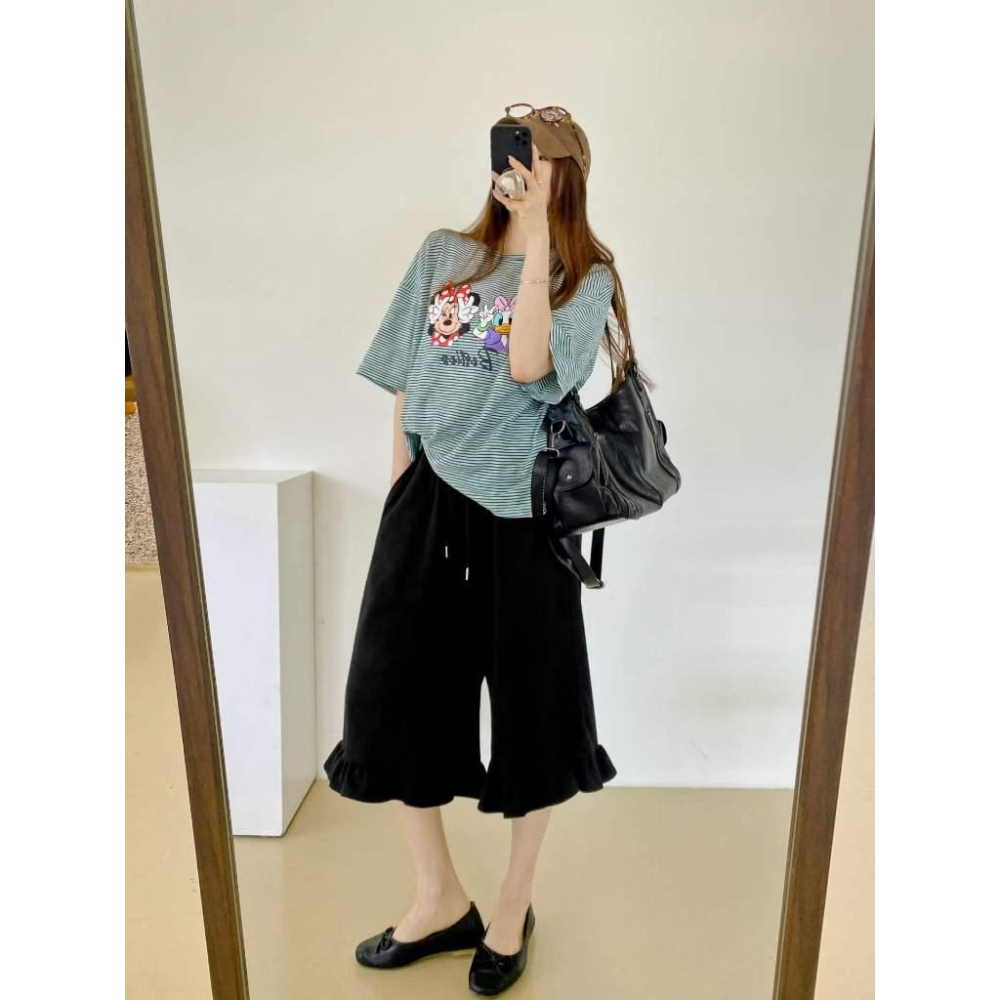 🎀TwinkleQ韓國代購BUY好物-預購✈️正韓🇰🇷 休閒短褲 荷葉邊 寬鬆 修飾腿部線條 俏皮韓系風 短褲-細節圖4