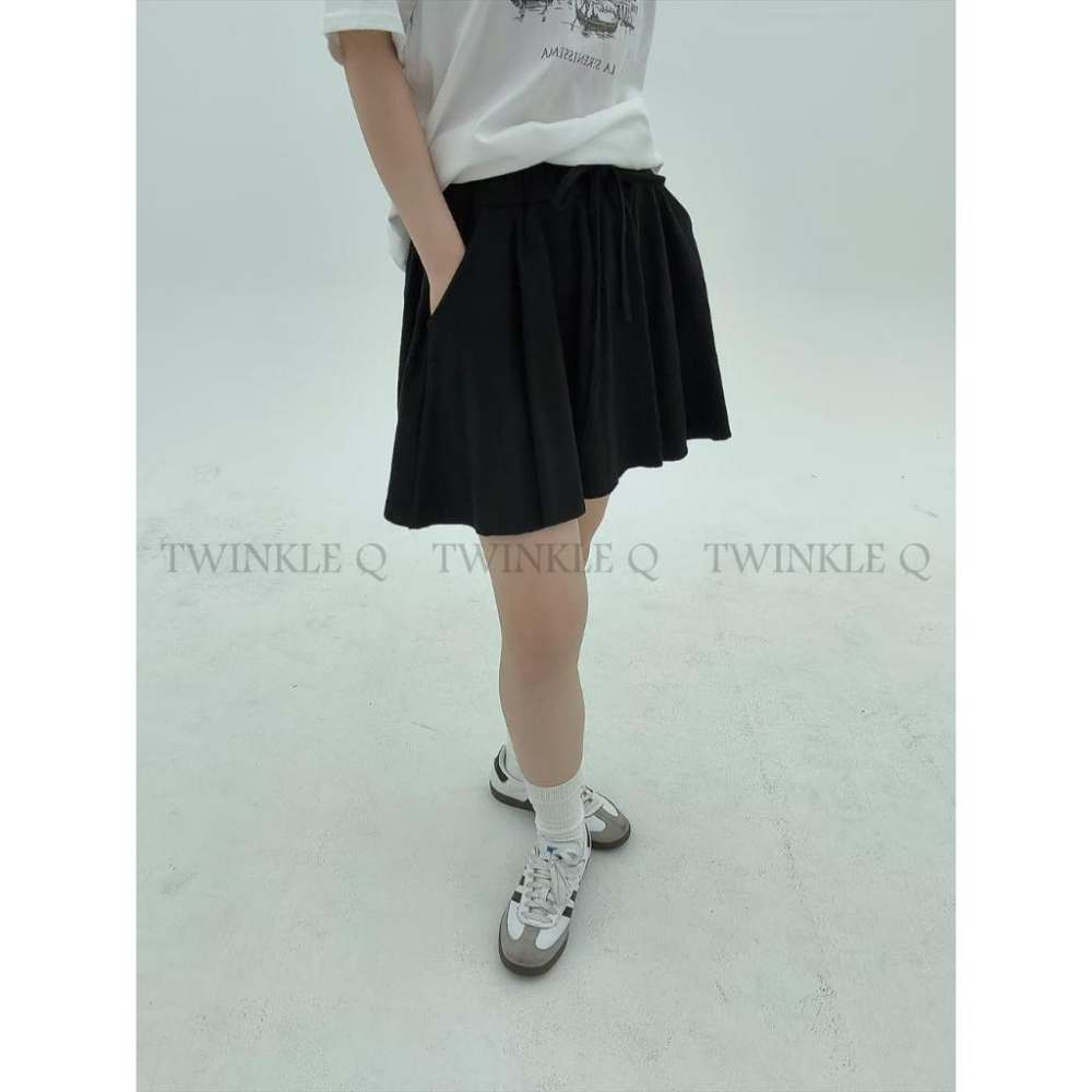 🎀TwinkleQ韓國代購BUY好物-預購✈️正韓🇰🇷 休閒短裙 蝴蝶結抽繩 鬆緊 A字澎澎裙 口袋 寬鬆 裙子-細節圖6