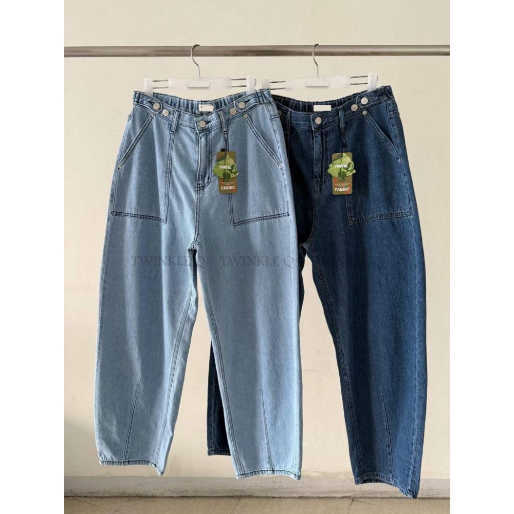 🎀TwinkleQ韓國代購BUY好物-預購✈️正韓🇰🇷 牛仔長褲 大口袋 寬鬆 休閒長褲  牛仔褲-細節圖8