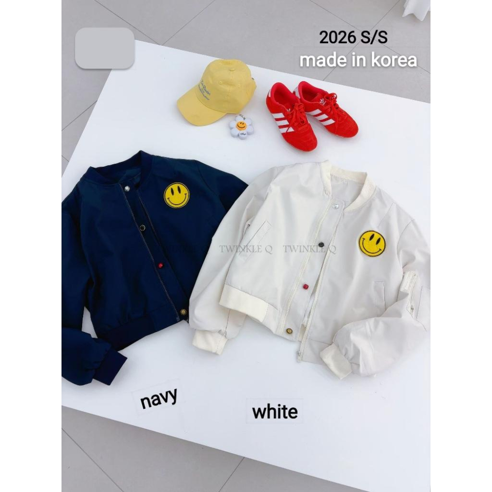 🎀TwinkleQ韓國代購BUY好物-預購✈️正韓🇰🇷 休閒外套 笑臉 口袋 棒球外套 撞色 正韓空運 外套-細節圖7
