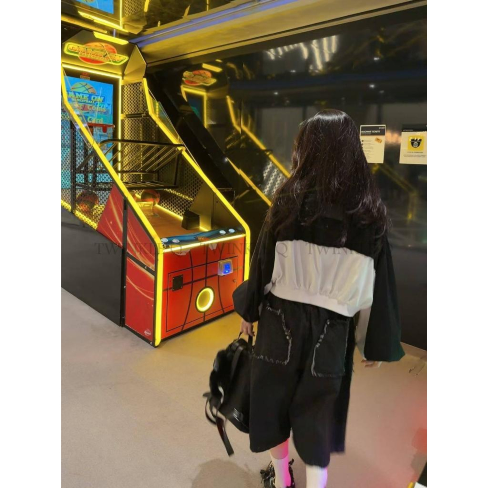 🎀TwinkleQ韓國代購BUY好物-預購✈️正韓🇰🇷 休閒短褲 復古 牛仔流蘇褲 街頭 工裝褲 寬鬆 鬆緊 短褲-細節圖7