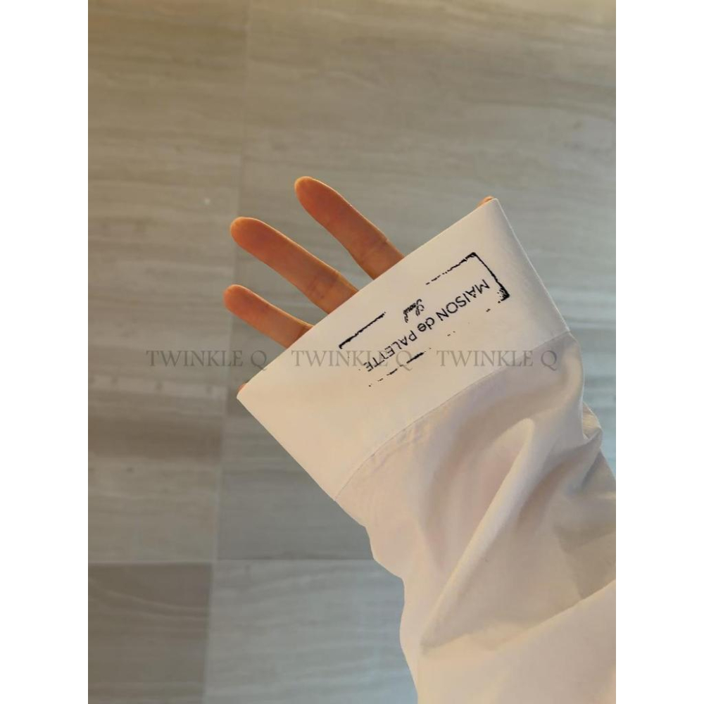 🎀TwinkleQ韓國代購BUY好物-預購✈️正韓🇰🇷 長袖襯衫 正反蝴蝶結 字母印花 寬鬆上衣 襯衫外套 休閒 襯衫-細節圖8