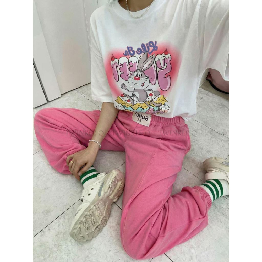 🎀TwinkleQ韓國代購BUY好物-預購✈️正韓🇰🇷 休閒長褲 素色 貼布 束口褲 居家 運動 長褲-細節圖8