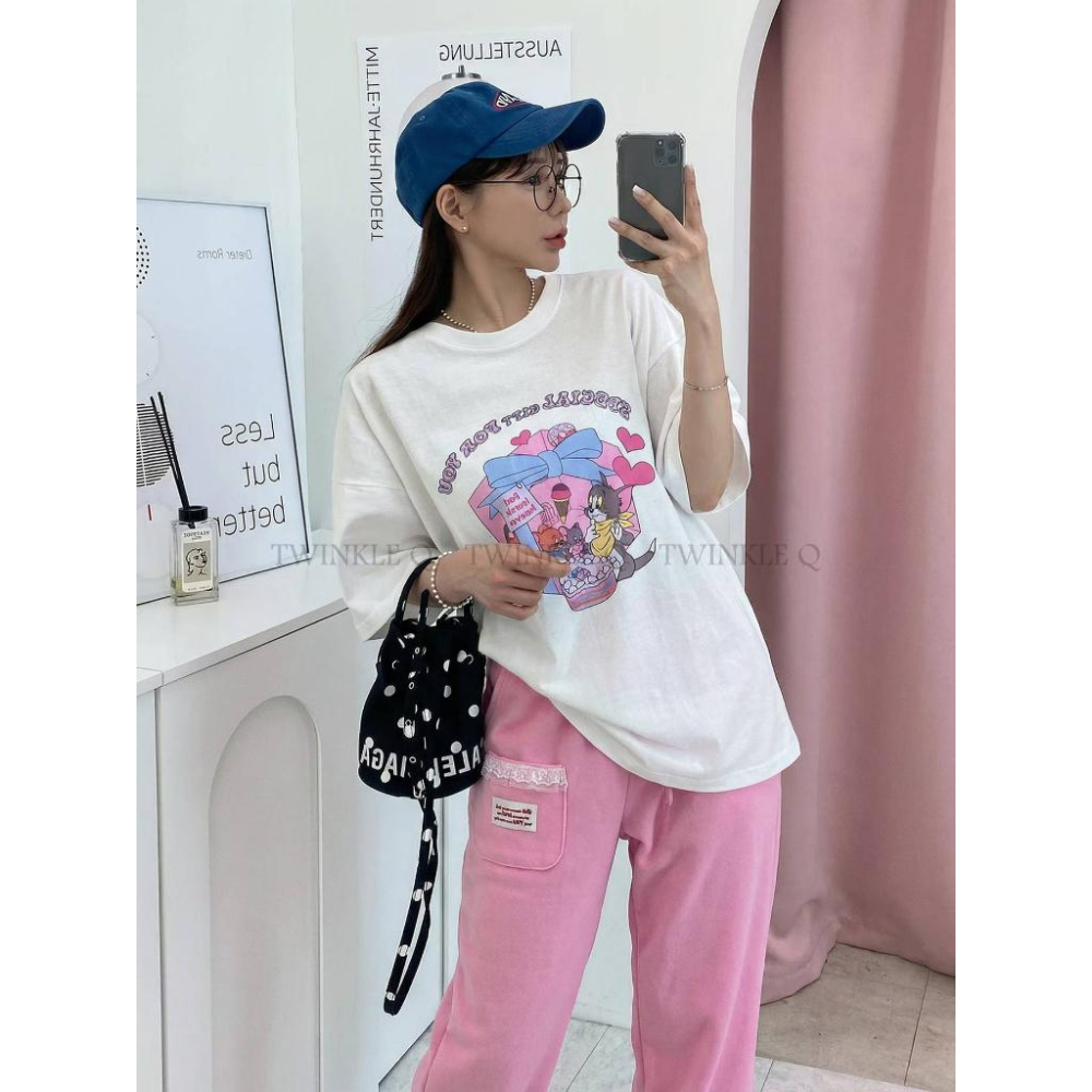 🎀TwinkleQ韓國代購BUY好物-預購✈️正韓🇰🇷 休閒長褲 口袋 蕾絲 貼布 束口褲 鬆緊 蕾絲口袋慢跑褲 長褲-細節圖4