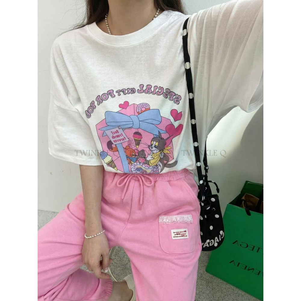 🎀TwinkleQ韓國代購BUY好物-預購✈️正韓🇰🇷 休閒長褲 口袋 蕾絲 貼布 束口褲 鬆緊 蕾絲口袋慢跑褲 長褲-細節圖6