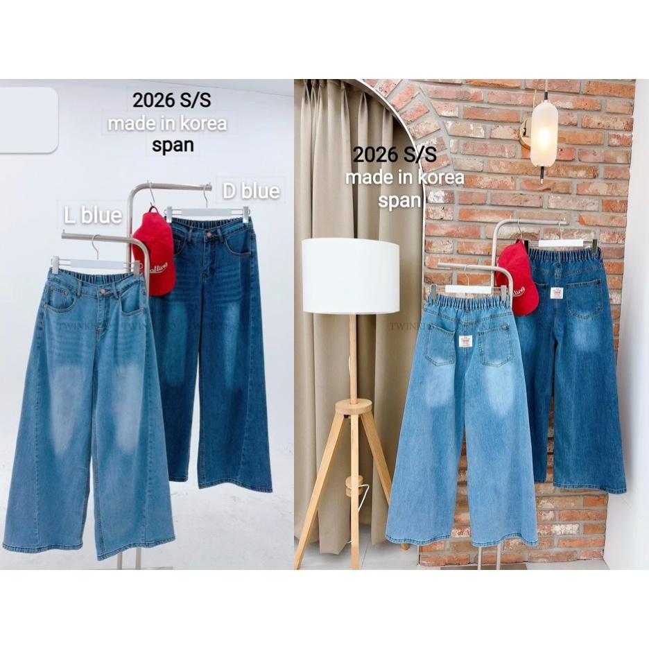 🎀TwinkleQ韓國代購BUY好物-預購✈️正韓🇰🇷 牛仔長褲 刷白 鬆緊 貼布 寬鬆長褲 牛仔褲-細節圖9