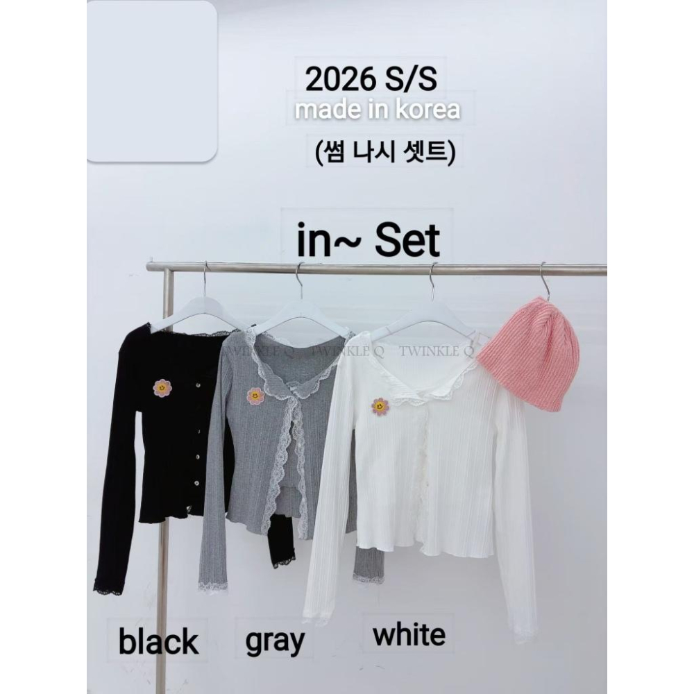 🎀TwinkleQ韓國代購BUY好物-預購✈️正韓🇰🇷 套裝 小外套 蕾絲 背心 兩件式 休閒 套裝-細節圖8