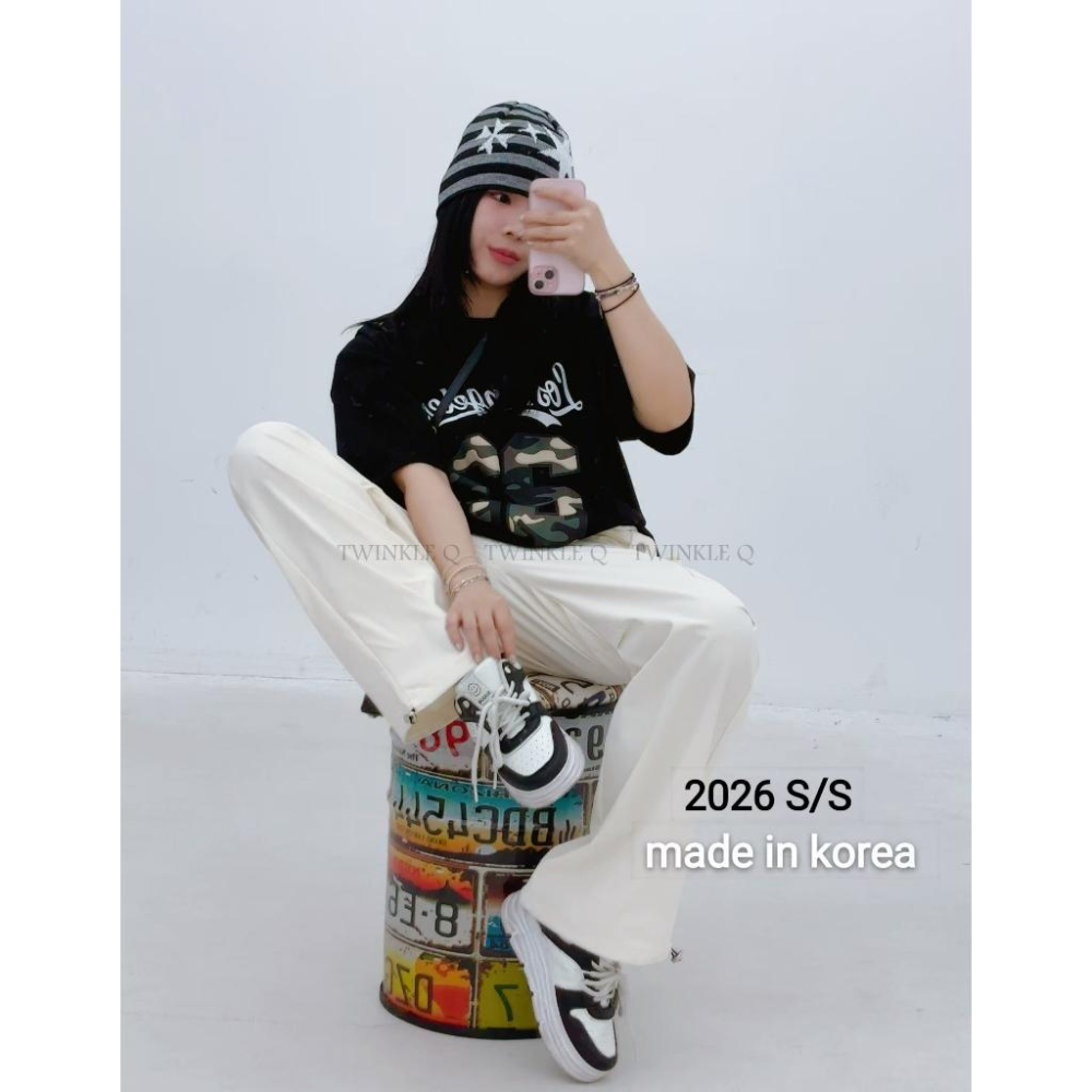 🎀TwinkleQ韓國代購BUY好物-預購✈️正韓🇰🇷 休閒長褲 素色 工裝褲 口袋 鬆緊 拉繩 寬鬆長褲 長褲-細節圖4