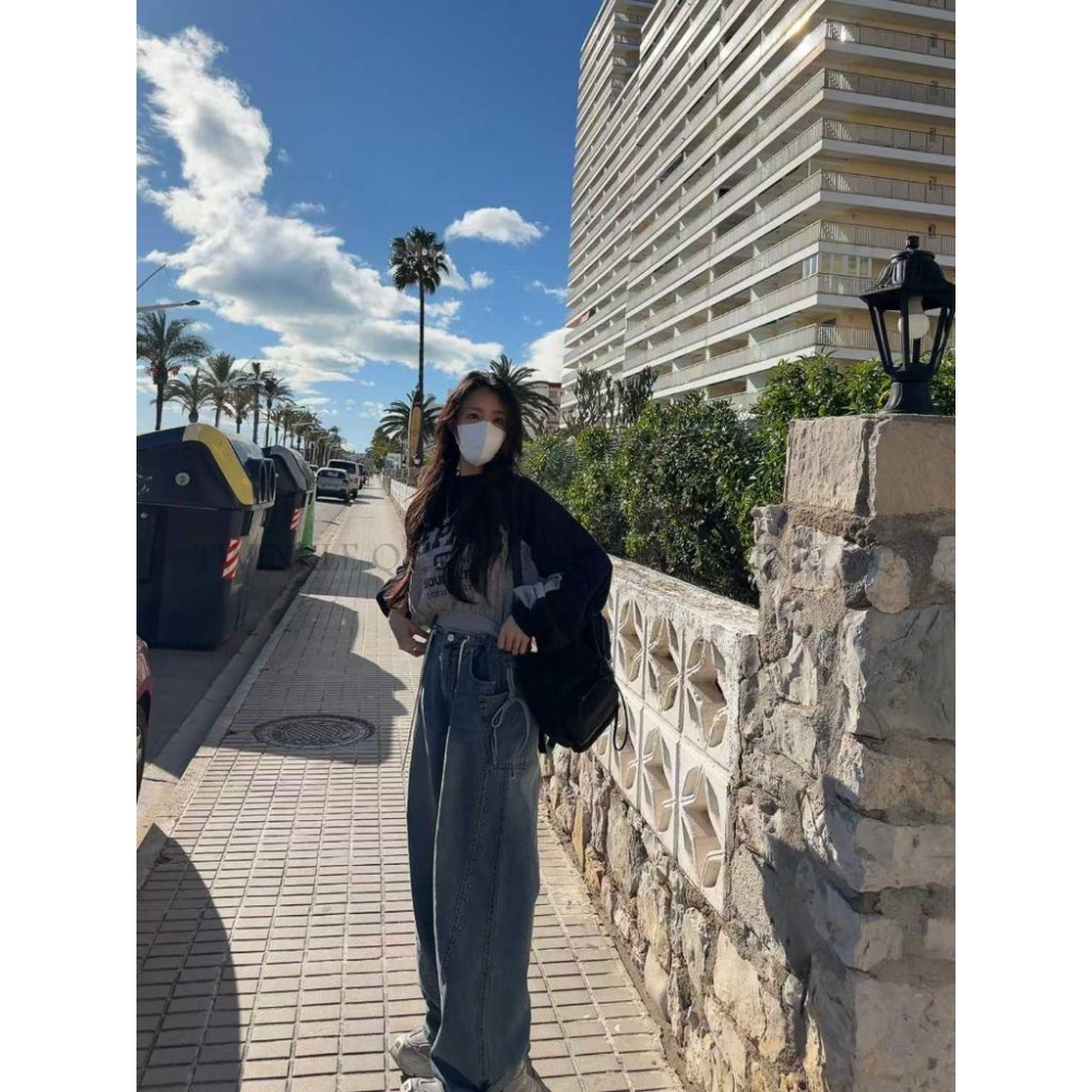 🎀TwinkleQ韓國代購BUY好物-預購✈️正韓🇰🇷 牛仔長褲 口袋 蝴蝶節 貼布 休閒 牛仔褲-細節圖3