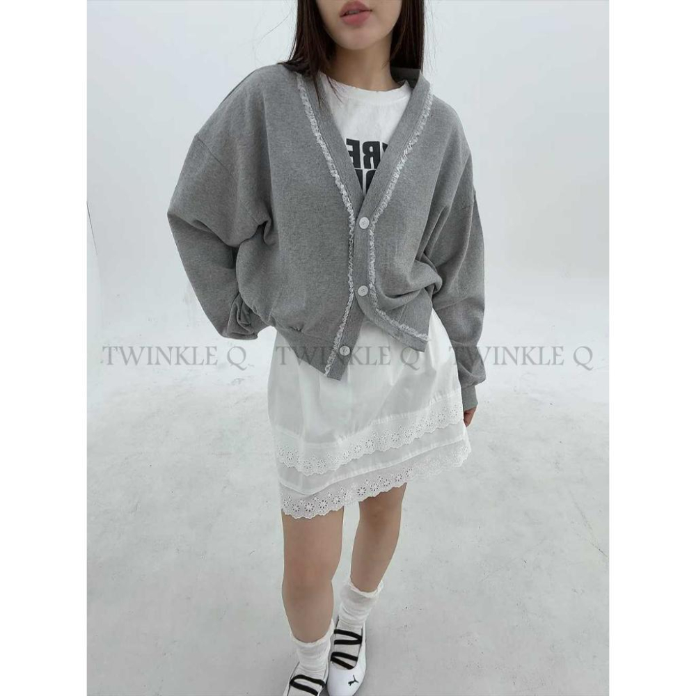 🎀TwinkleQ韓國代購BUY好物-預購✈️正韓🇰🇷 休閒外套 蕾絲 蕾絲開衫 外套-細節圖2