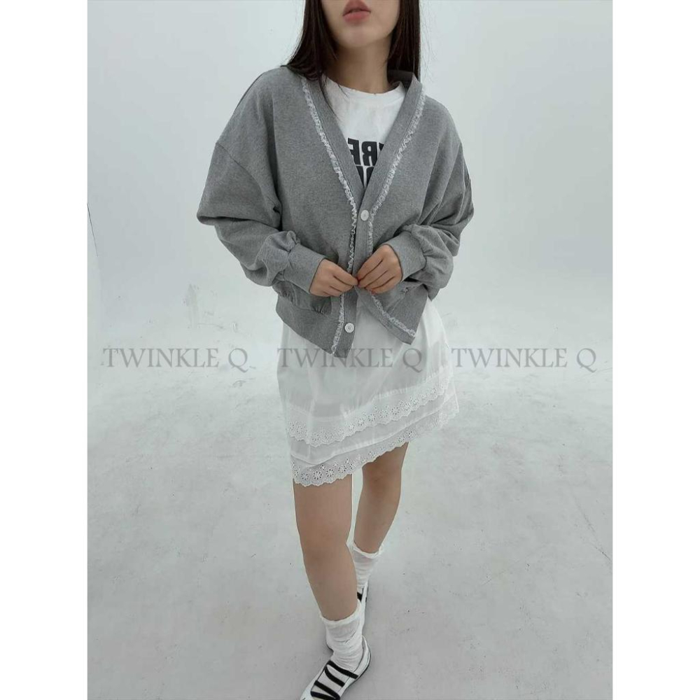 🎀TwinkleQ韓國代購BUY好物-預購✈️正韓🇰🇷 休閒外套 蕾絲 蕾絲開衫 外套-細節圖3