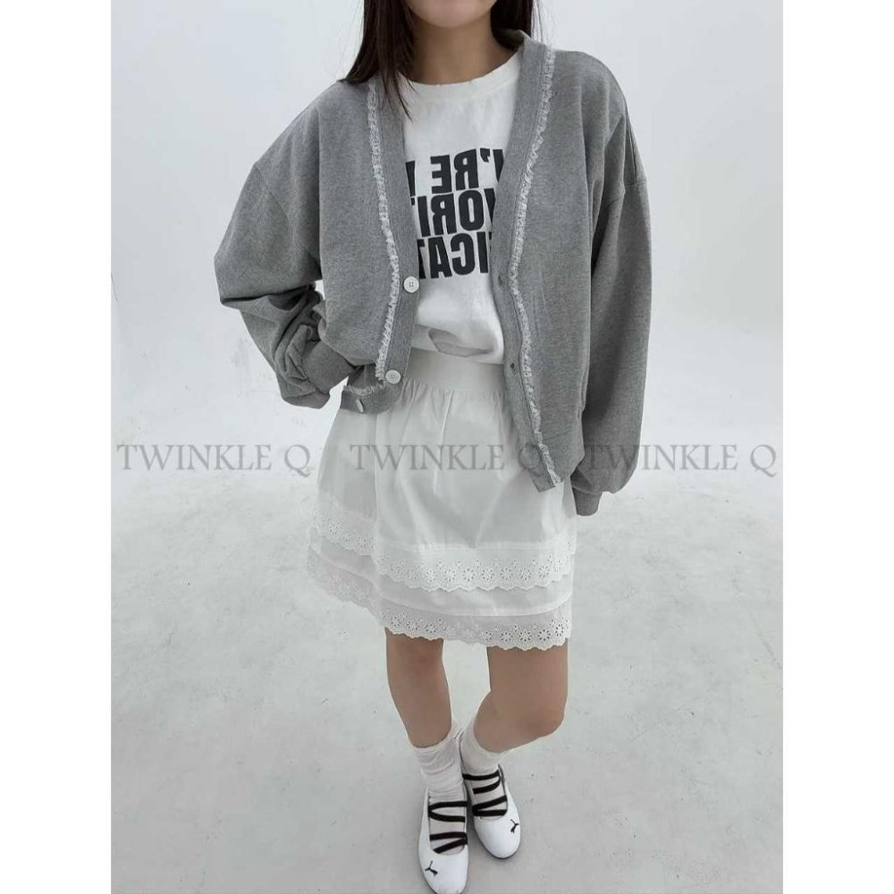 🎀TwinkleQ韓國代購BUY好物-預購✈️正韓🇰🇷 休閒外套 蕾絲 蕾絲開衫 外套-細節圖4