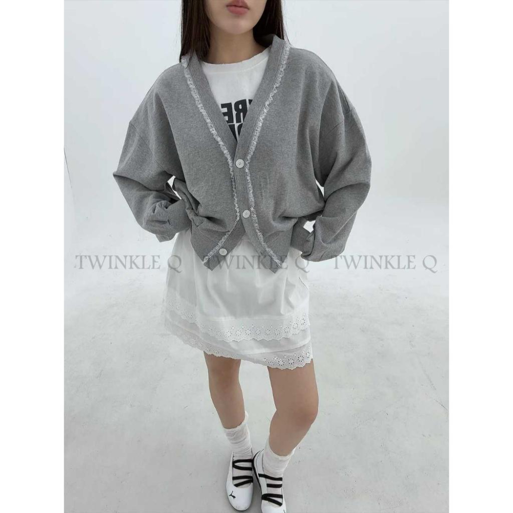 🎀TwinkleQ韓國代購BUY好物-預購✈️正韓🇰🇷 休閒外套 蕾絲 蕾絲開衫 外套-細節圖5