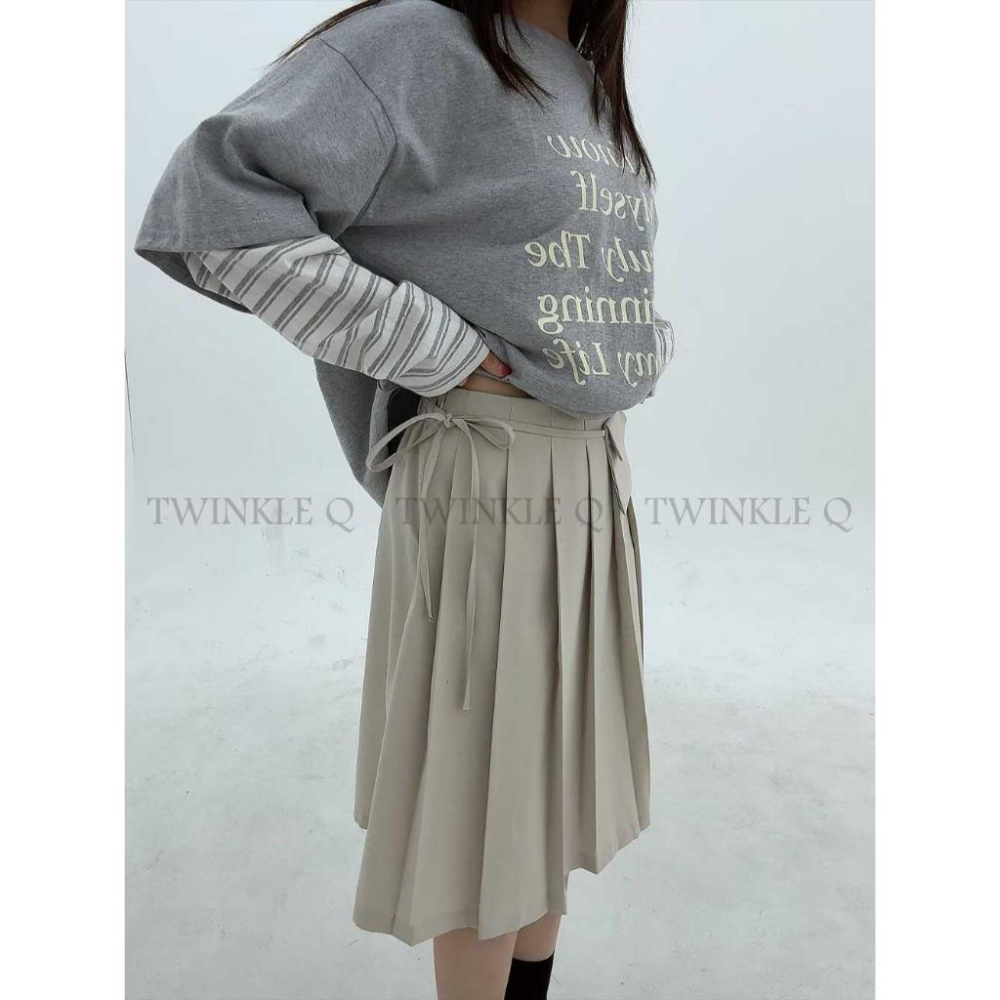 🎀TwinkleQ韓國代購BUY好物-預購✈️正韓🇰🇷 裙子 素色 口袋 皺褶裙-細節圖3