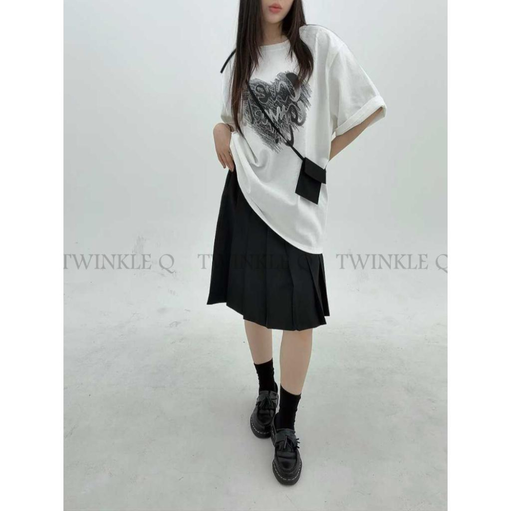 🎀TwinkleQ韓國代購BUY好物-預購✈️正韓🇰🇷 裙子 素色 口袋 皺褶裙-細節圖6