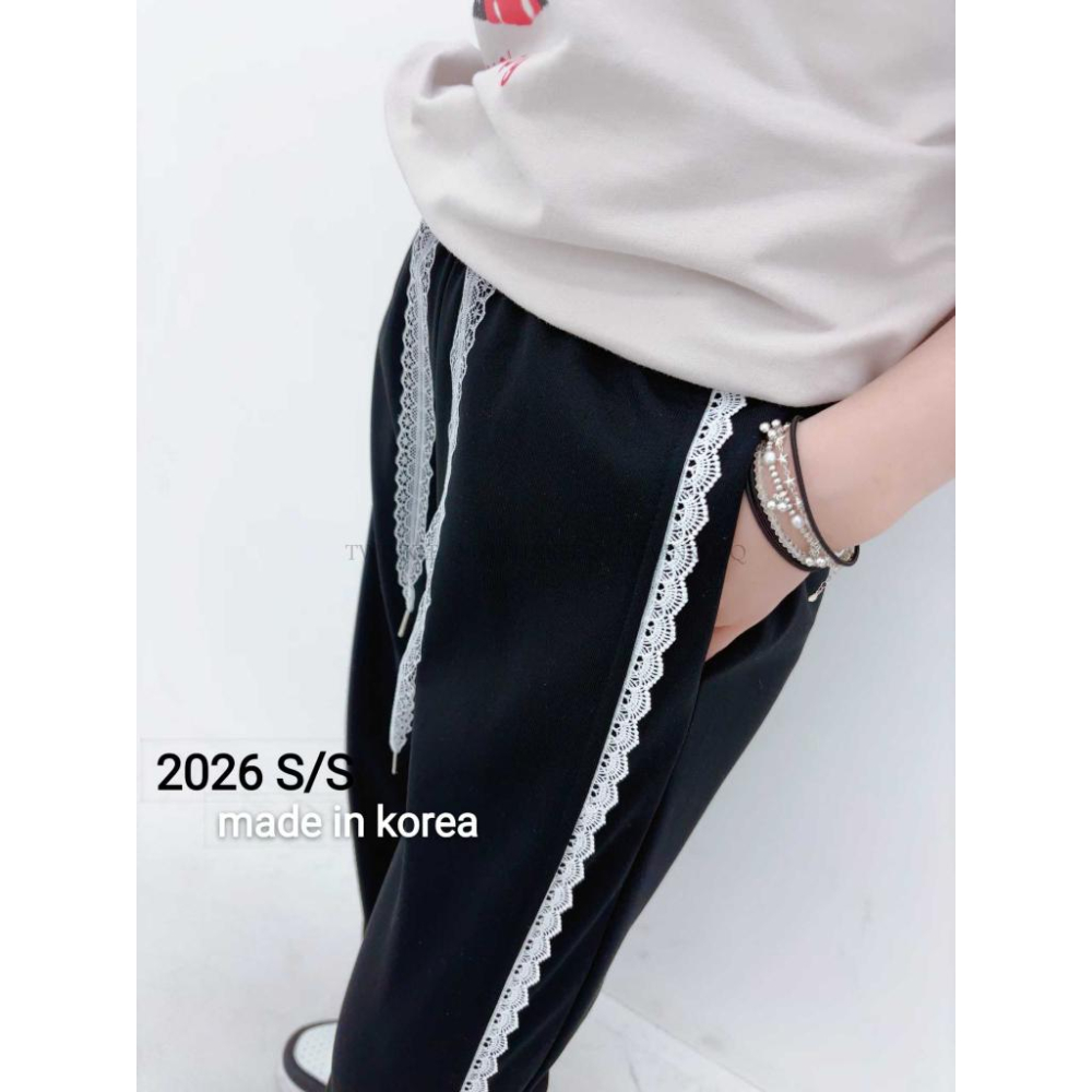 🎀TwinkleQ韓國代購BUY好物-預購✈️正韓🇰🇷 休閒長褲 蕾絲 鬆緊 居家 運動 長褲-細節圖2