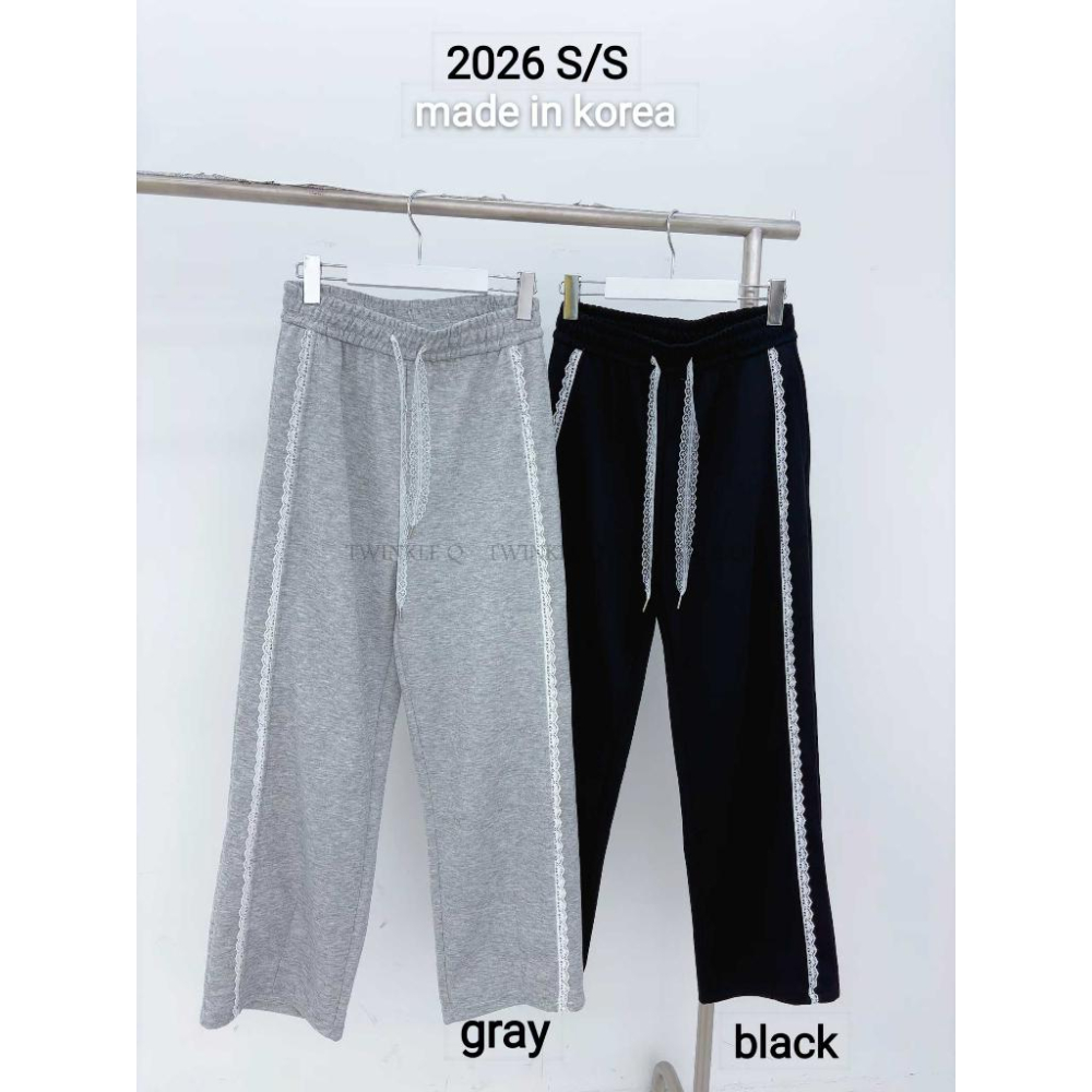 🎀TwinkleQ韓國代購BUY好物-預購✈️正韓🇰🇷 休閒長褲 蕾絲 鬆緊 居家 運動 長褲-細節圖8