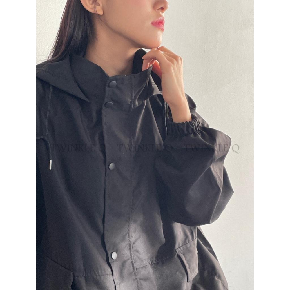 🎀TwinkleQ韓國代購BUY好物-預購✈️正韓🇰🇷 連帽外套 口袋 下擺拉繩 防風外套 休閒外套 外套-細節圖3