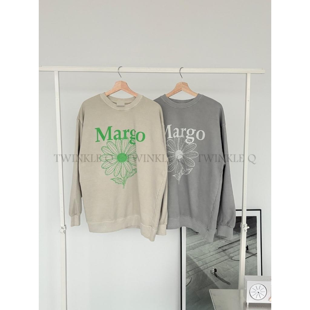 🎀TwinkleQ韓國代購BUY好物-預購✈️正韓🇰🇷 大學t 字母 花朵印花 水洗t 長袖上衣 寬鬆上衣 長t 大學踢-細節圖6