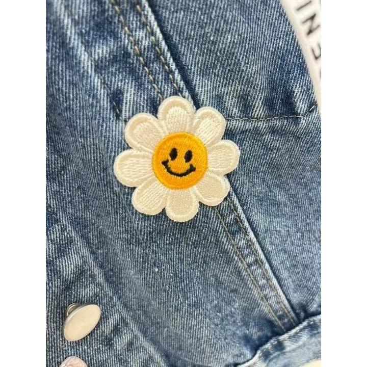 🎀 Twinkle Q韓國代購BUY好物-預購✈️正韓🇰🇷 牛仔連帽外套 笑臉 印花 單寧 牛仔 長袖 牛仔外套-細節圖5