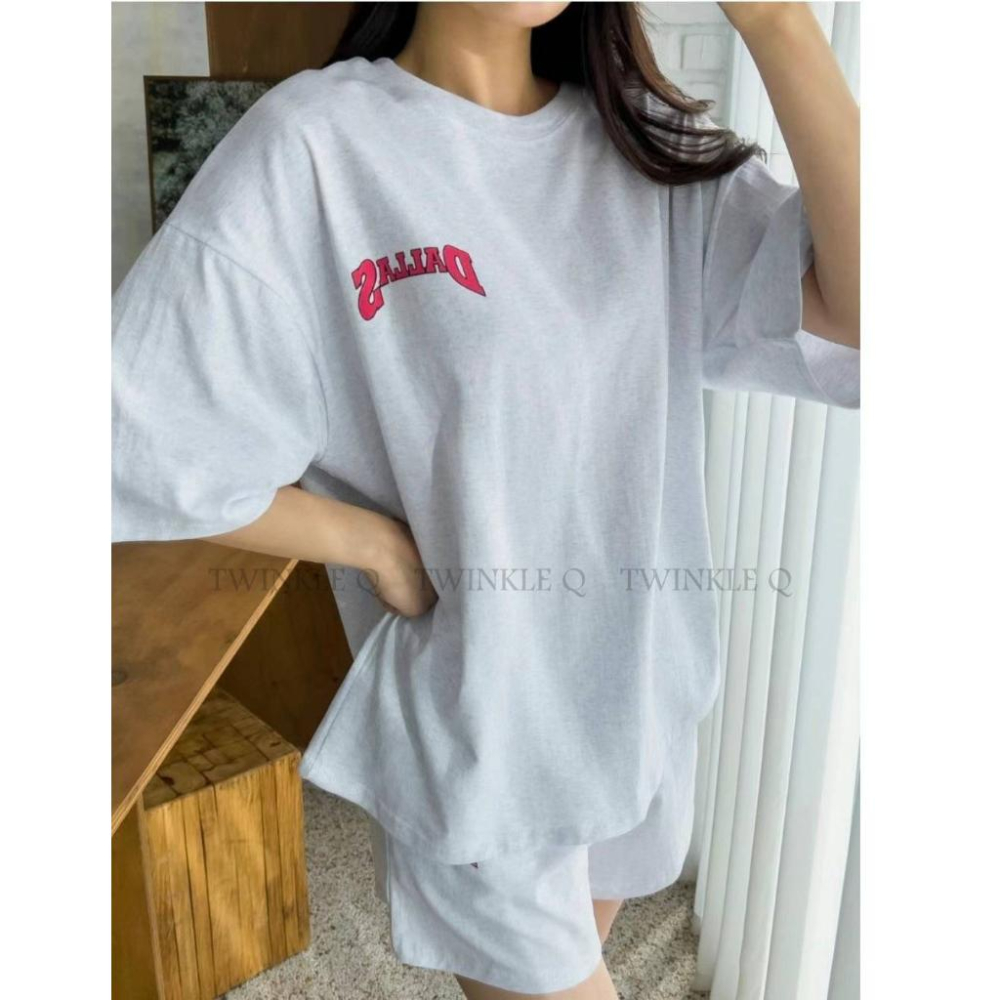 🎀 Twinkle Q韓國代購BUY好物-預購✈️正韓🇰🇷 休閒套裝 兔兔 圖案印花 寬鬆 短t 運動  短褲 套裝-細節圖2