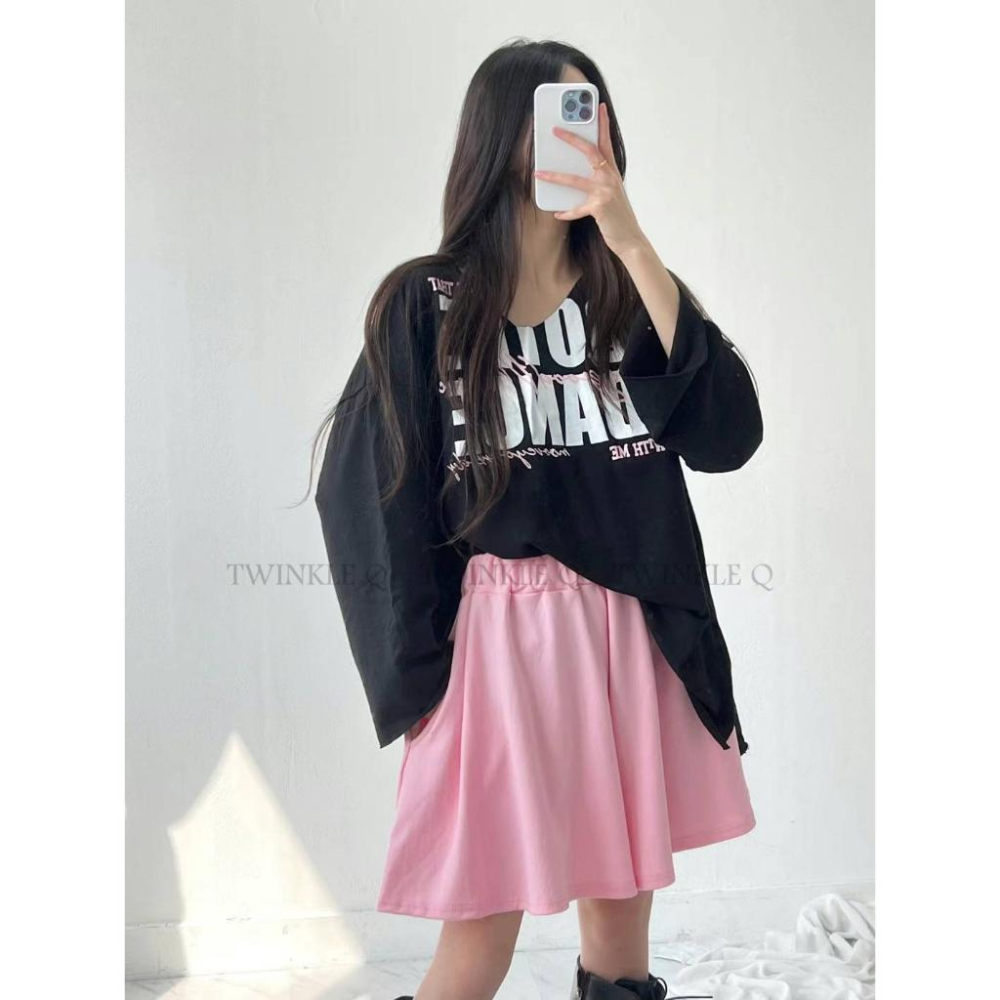 🎀 Twinkle Q韓國代購BUY好物-預購✈️正韓🇰🇷 長袖上衣 字母 V領 寬鬆上衣 長袖t恤 休閒 長t-細節圖6