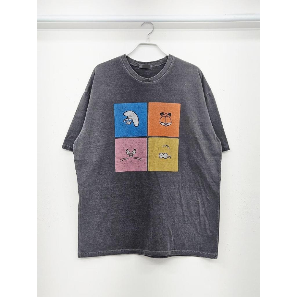 🎀TwinkleQ韓國代購BUY好物-預購✈️正韓🇰🇷 短袖t恤 男女中性 卡通圖案印花 水洗t恤 韓國t恤 短t-細節圖3
