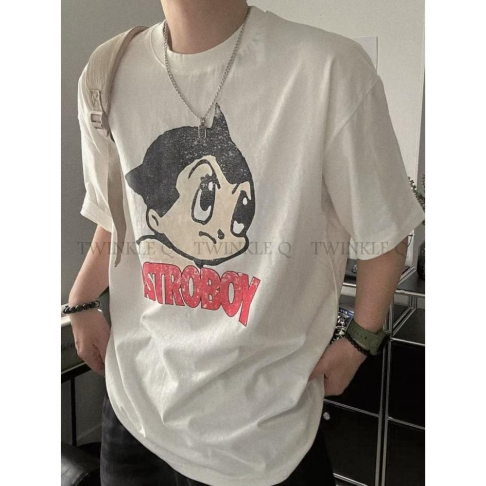 🎀TwinkleQ韓國代購BUY好物-預購✈️正韓🇰🇷 短袖t恤 男女中性 卡通圖案 原子小金鋼 水洗t恤 休閒 短t-細節圖5