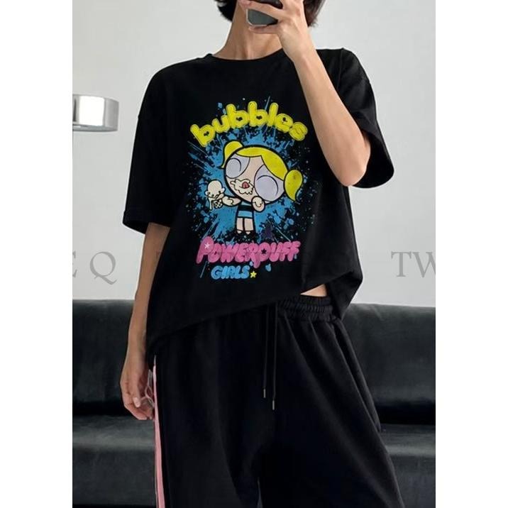 🎀TwinkleQ韓國代購BUY好物-預購✈️正韓🇰🇷 短袖t恤 卡通圖案印花 韓國t恤 落肩上衣 短袖上衣 短t-細節圖4